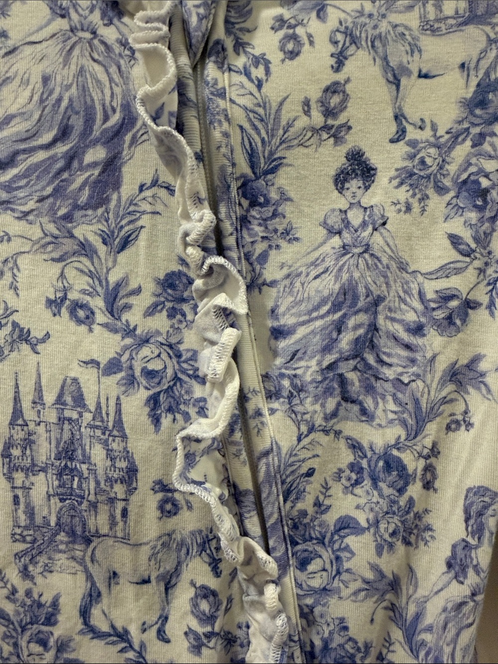 Posh Peanut Blue and White Toile Footed One-Piece - Picture 3 of 5